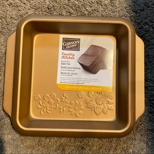 Gibson Home 8x8 square pan Cooper color metal pan